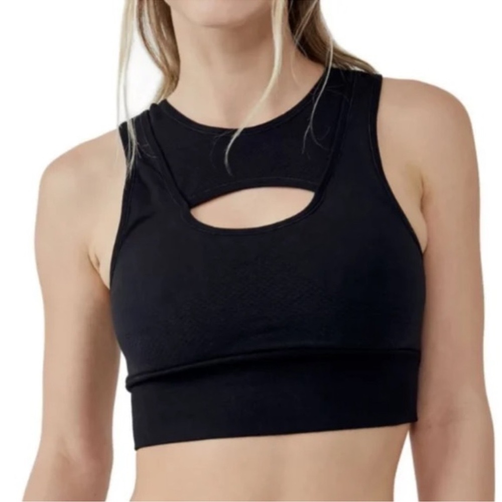 Free People Every Single Time Cut Out Bra - black - size xs/s